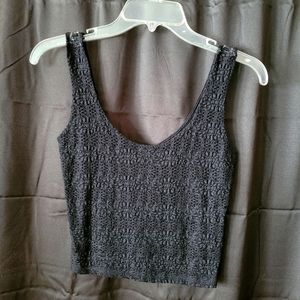 Black lace crop top